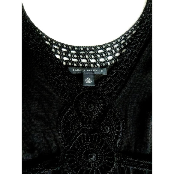 Banana Republic XS Black Crochet Evening Top New* - Picture 5 of 7